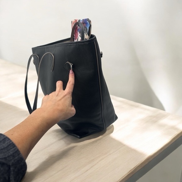 Lodis Bliss Leather Tote with Wristlet, Black - Picture 8 of 11